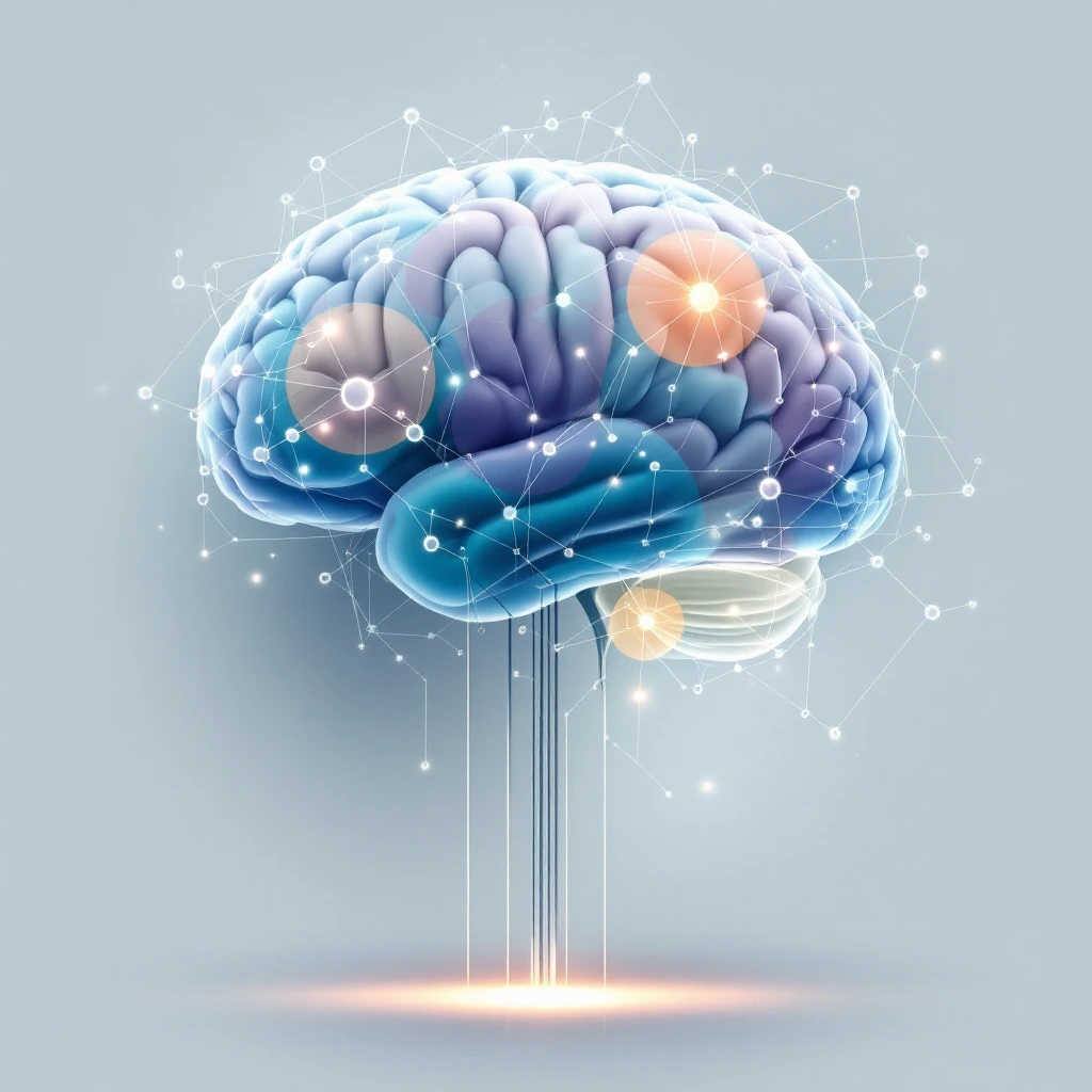 Ilustração de eletrodos de DBS implantados no cérebro